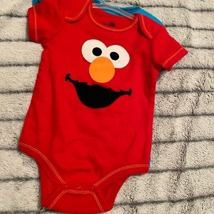 Sesame Street Elmo and Cookie Monster Onesies